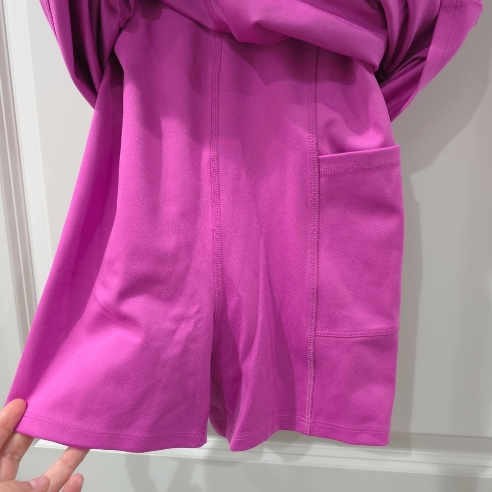 GAP FIT Hot Pink Active Tank Dress, Lined With Biker Shorts & Interior Shelf Bra - Picture 6 of 14